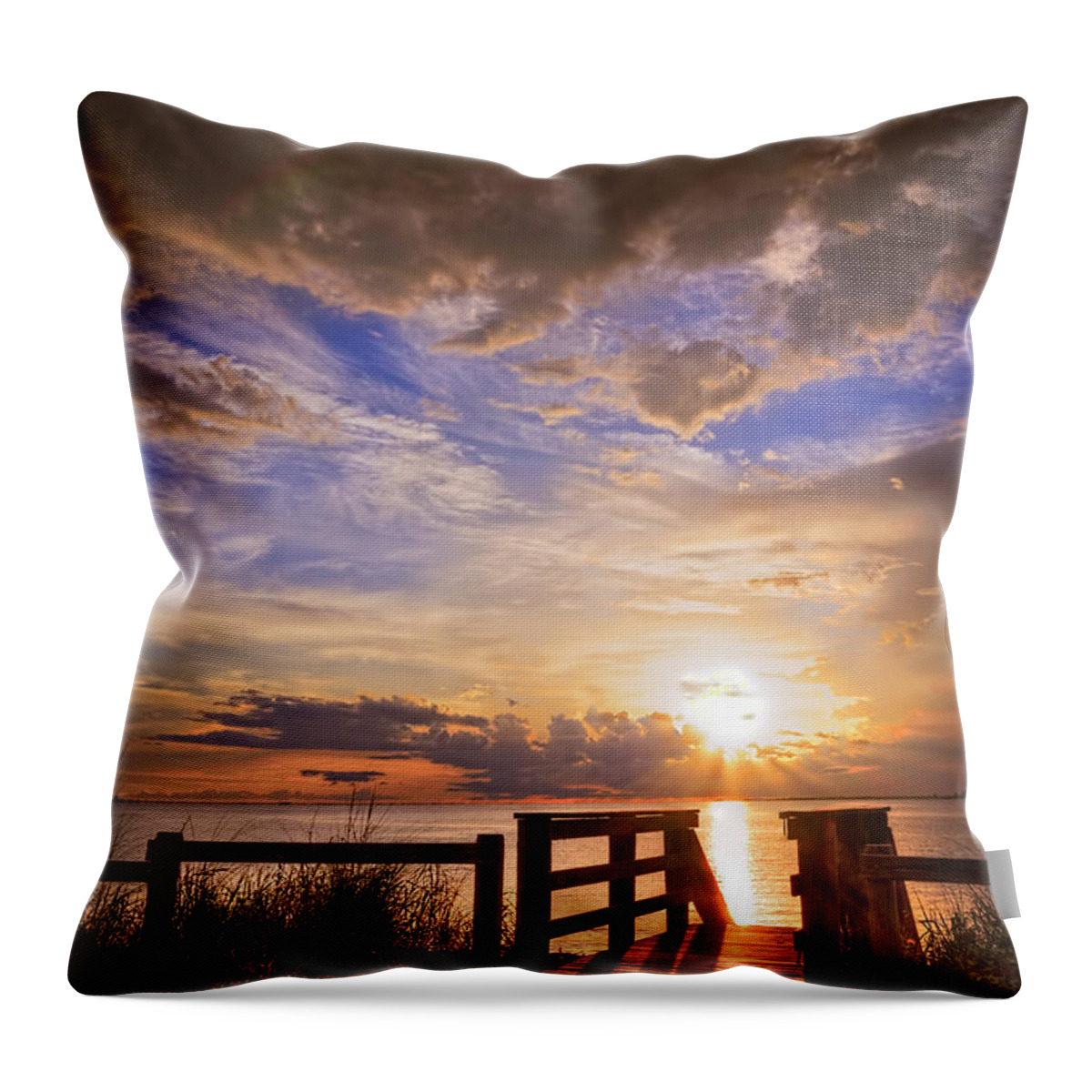 Boardwalk Throw Pillow featuring the photograph Essence of Light by Marvin Spates