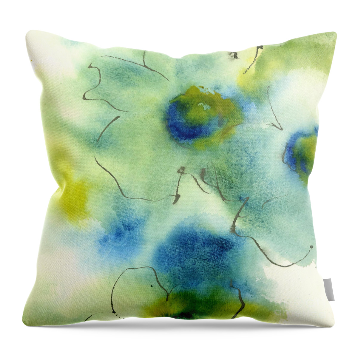 Original Watercolors Throw Pillow featuring the painting Essence Of Poppy II by Chris Paschke