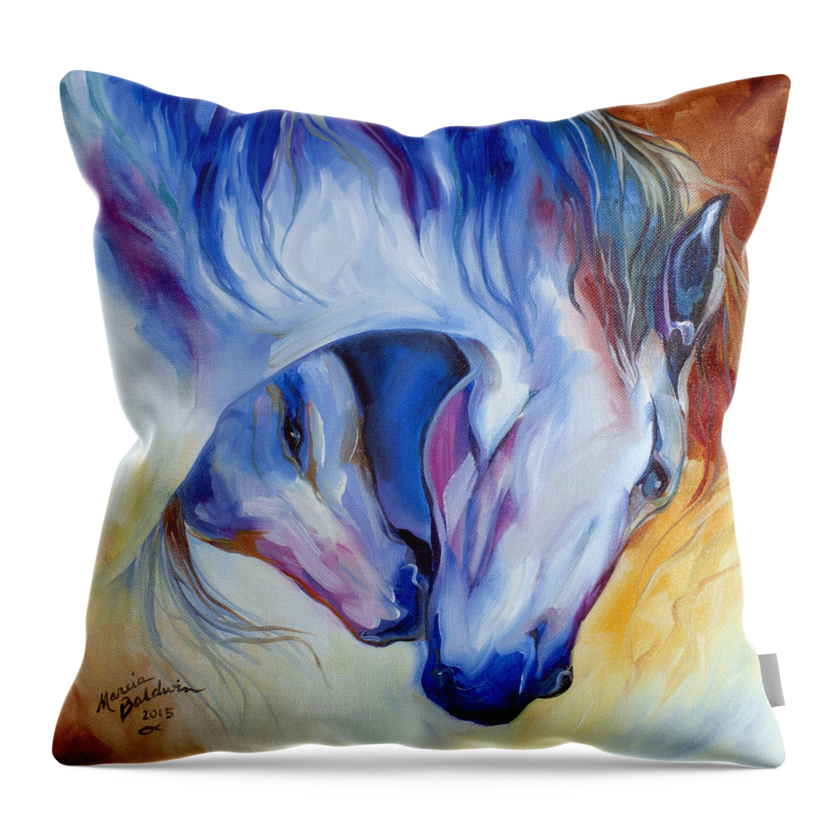 Horse Throw Pillow featuring the painting Eternal Bond by Marcia Baldwin