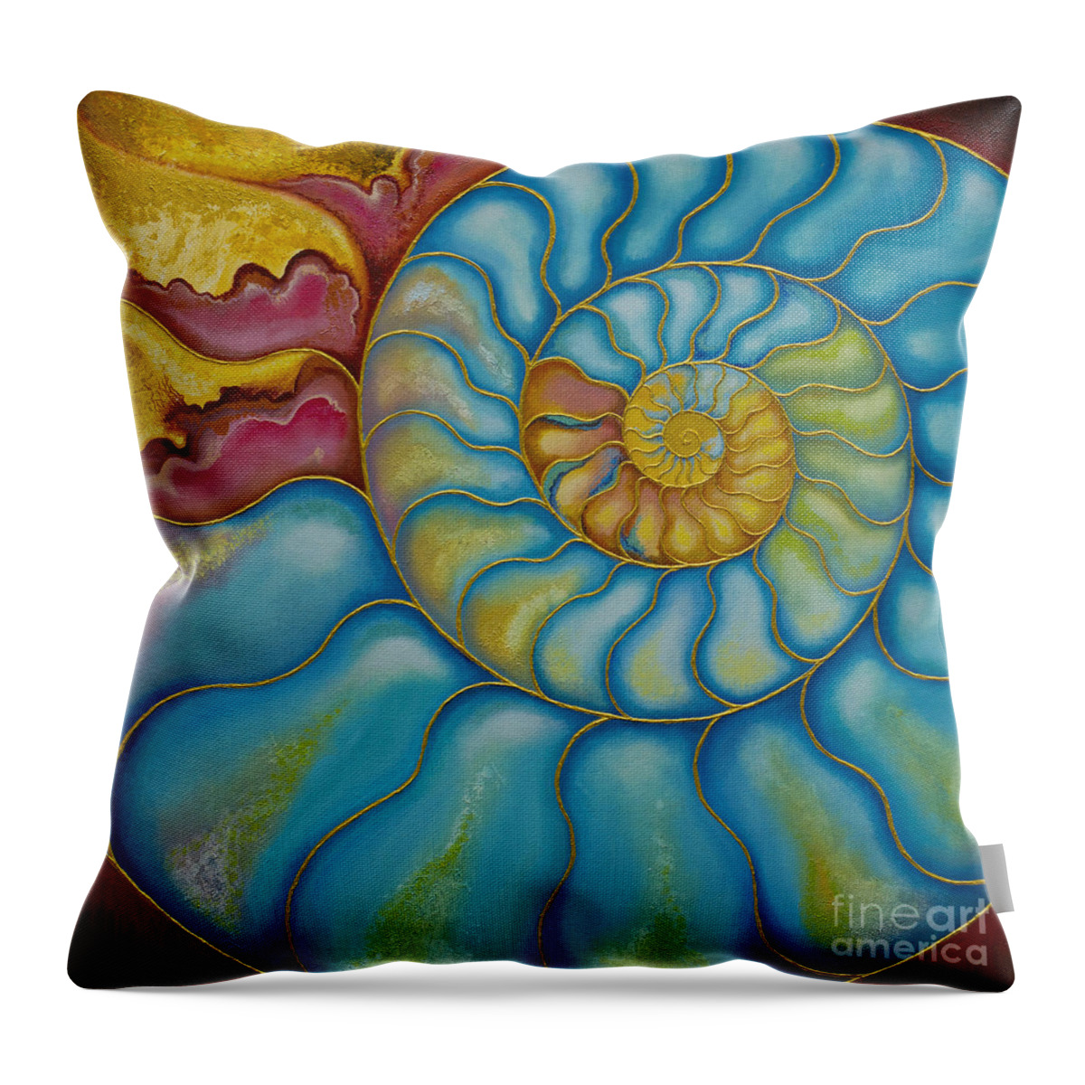 Sea Throw Pillow featuring the painting Eternity by Yuliya Glavnaya