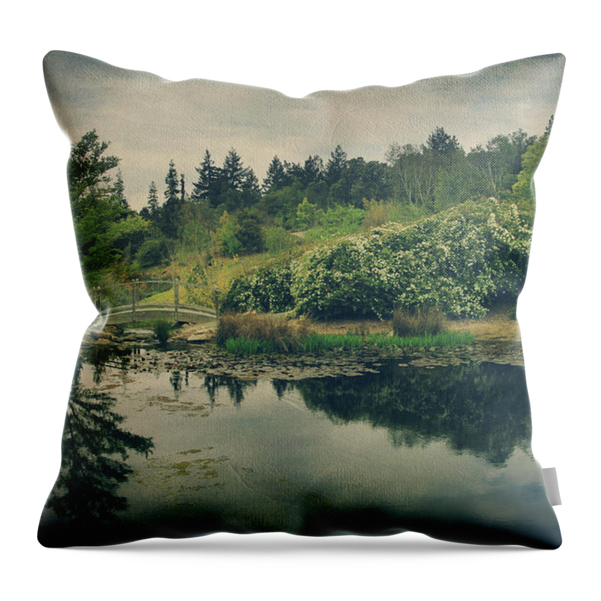 Quarry Hills Botanical Garden Throw Pillow featuring the photograph Even After You're Gone by Laurie Search