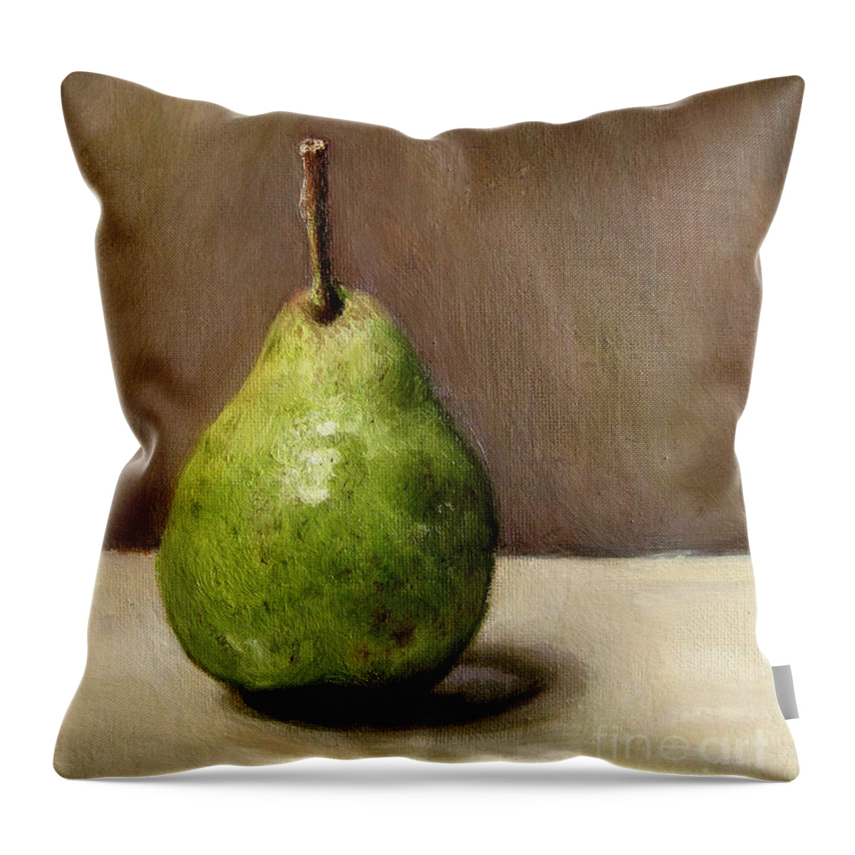 Pear Throw Pillow featuring the painting Evening Pear by Ulrike Miesen-Schuermann