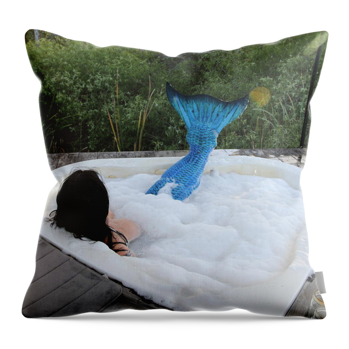 Everglades City Mermaid Throw Pillow featuring the photograph Everglades City Florida Mermaid 018 by Lucky Cole