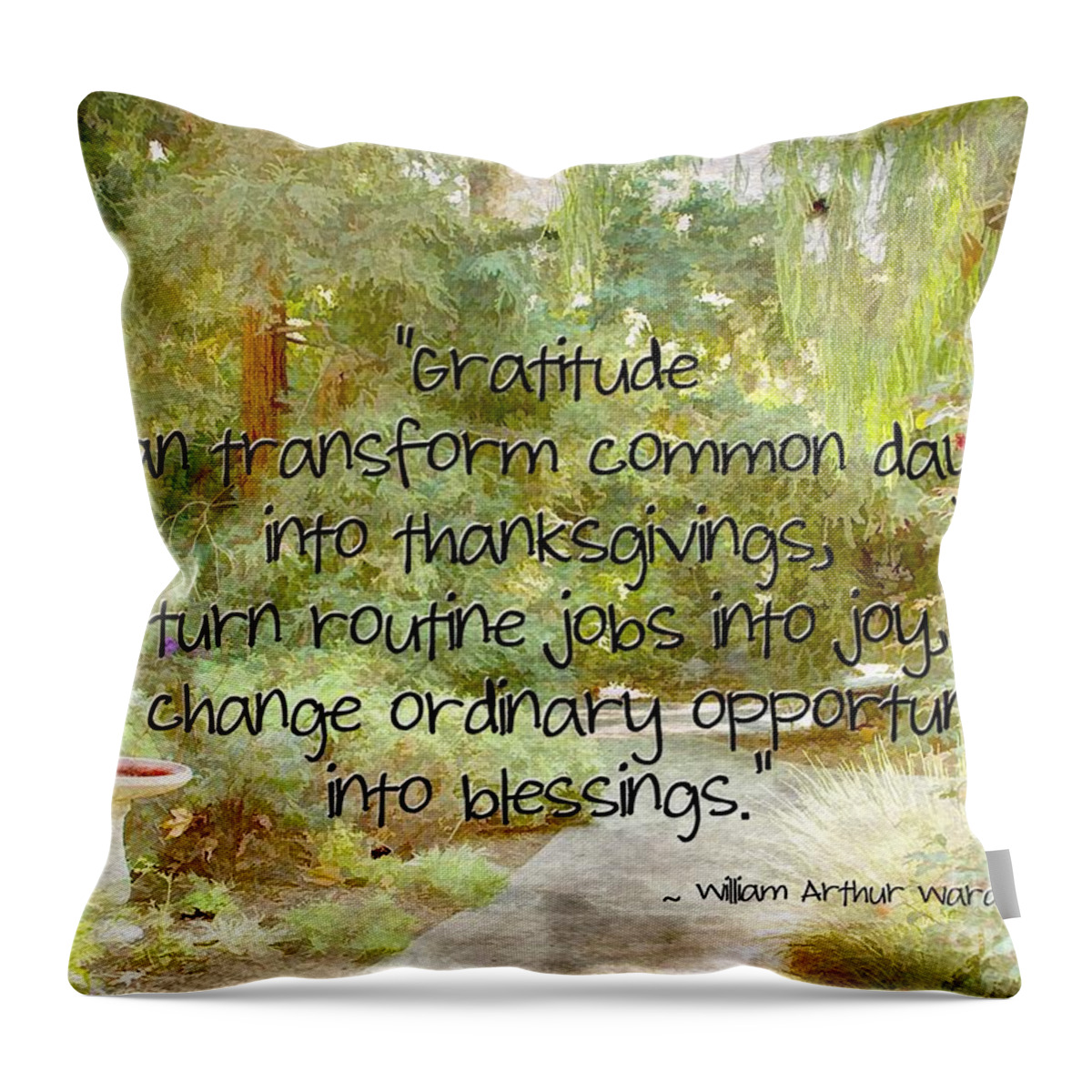 Quotation Throw Pillow featuring the photograph Everyday Blessings by Peggy Hughes
