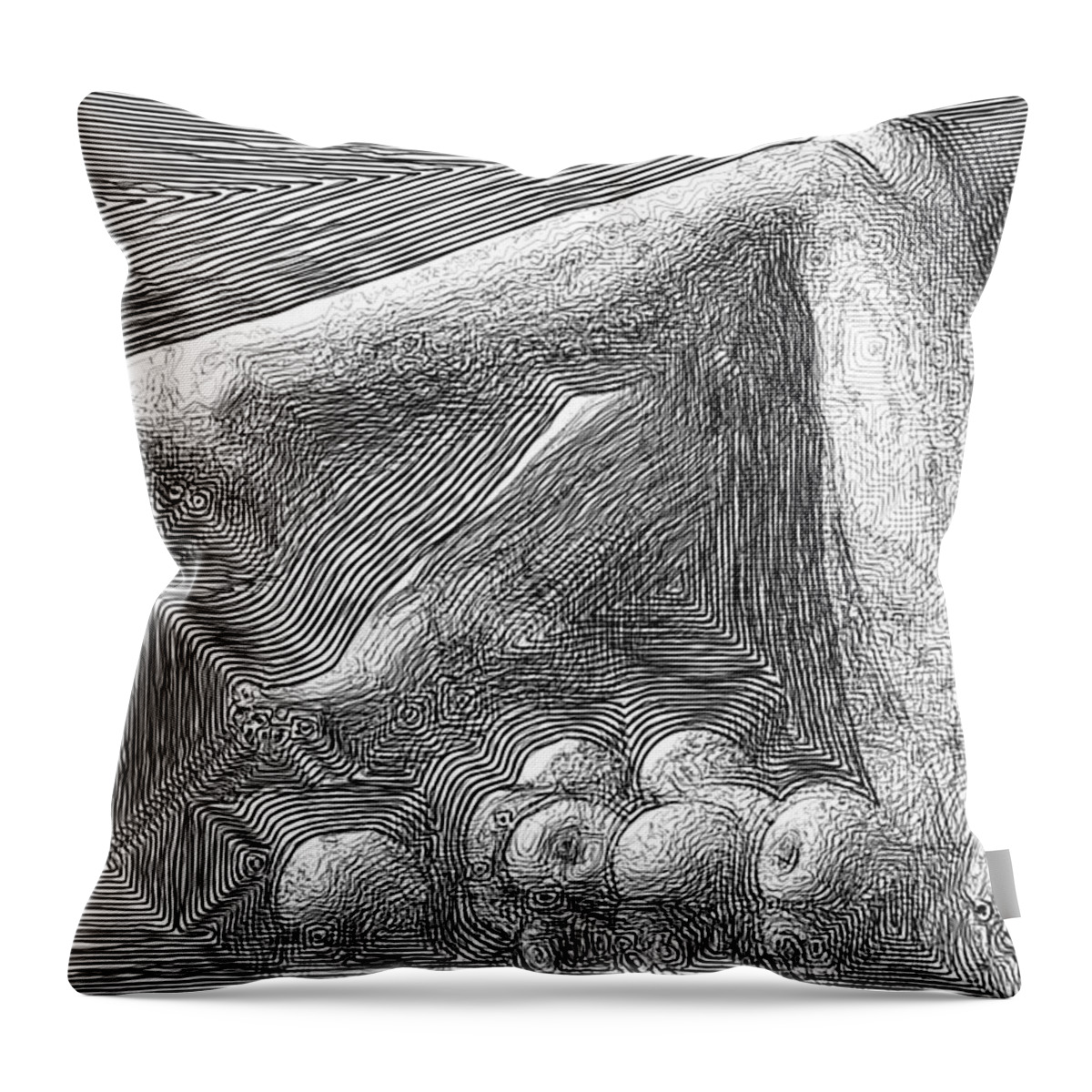 Art Throw Pillow featuring the digital art Eve's Apple by Rafael Salazar