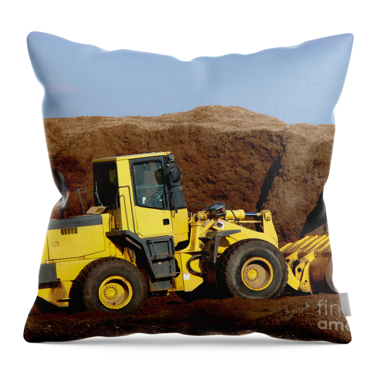 Excavator Throw Pillow featuring the photograph Excavation by Olivier Le Queinec