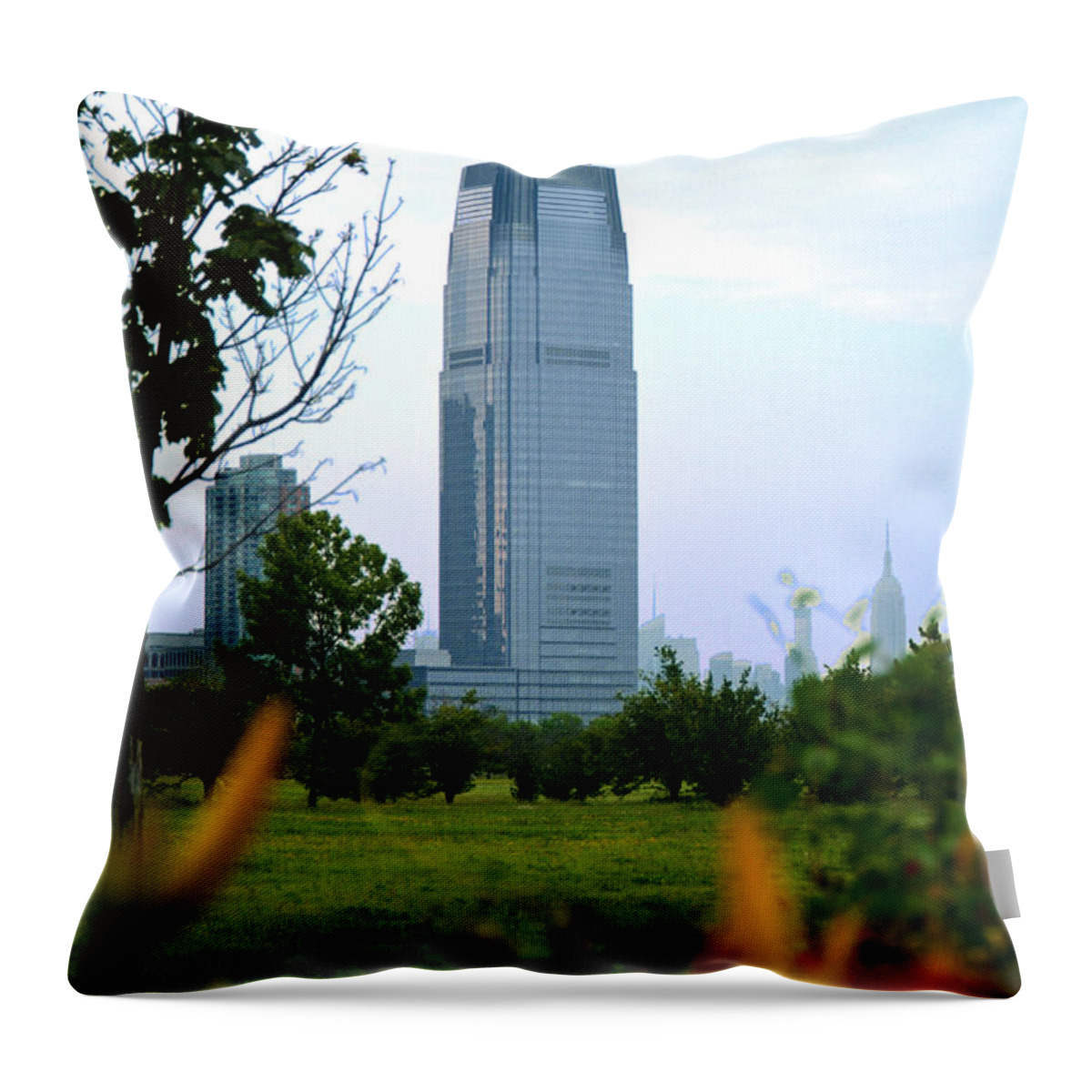 Liberty State Park Throw Pillow featuring the photograph Exchange Place by Michael Dorn