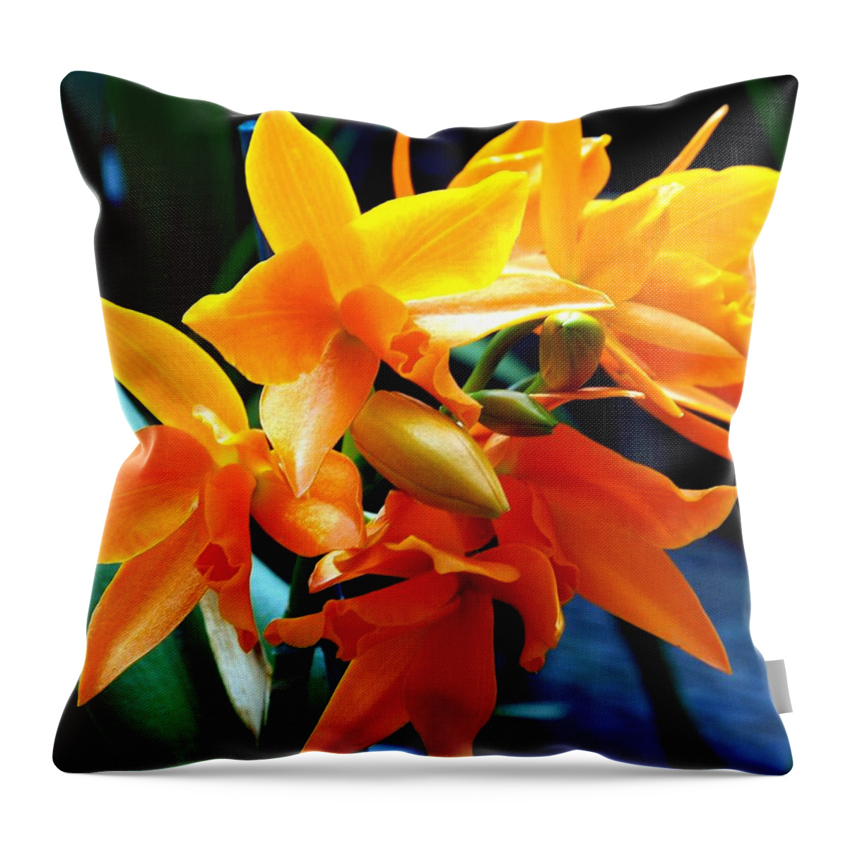 Flowers Throw Pillow featuring the photograph Exotic Orange by Karen Wiles