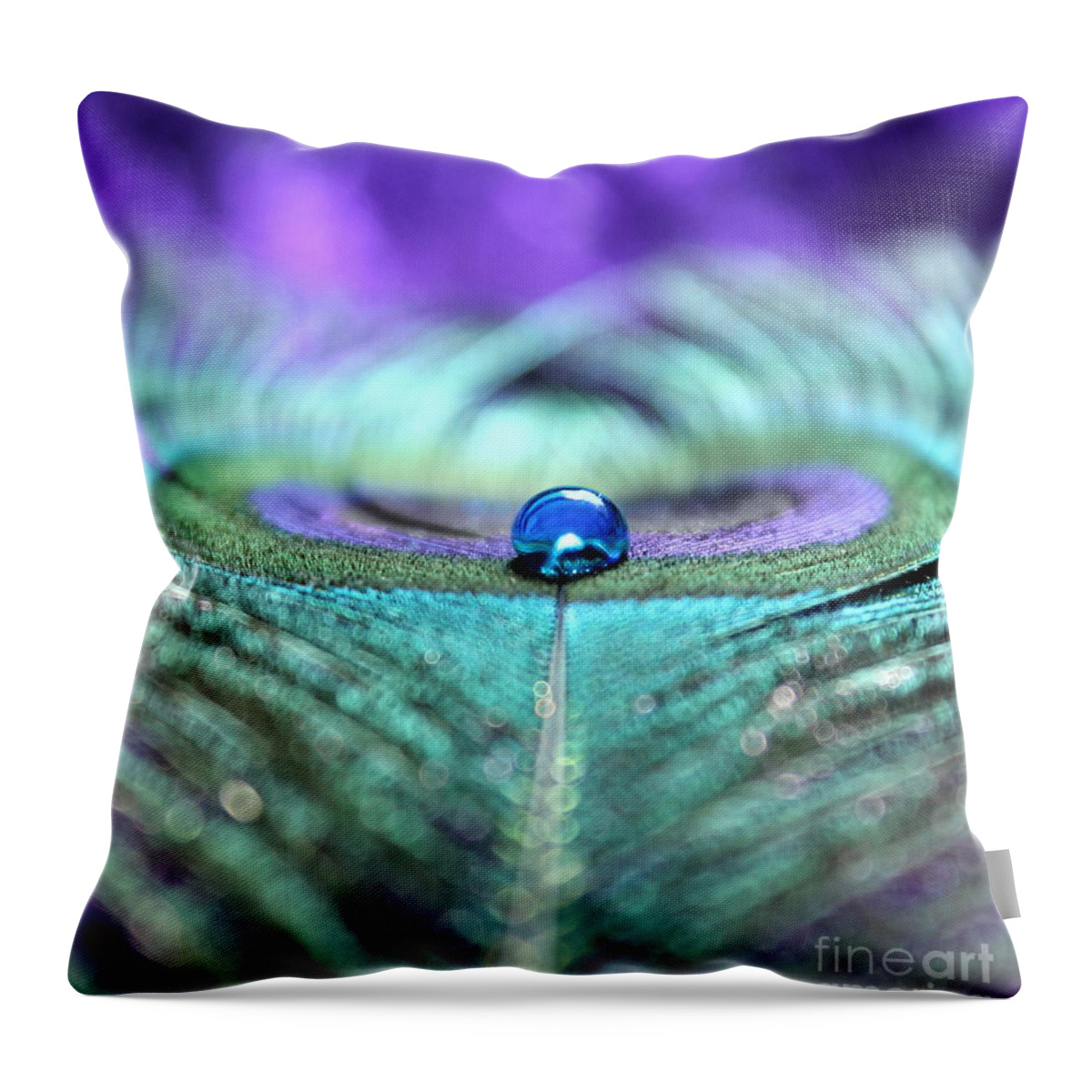 Peacock Feather Throw Pillow featuring the photograph Exotic Peacock by Krissy Katsimbras
