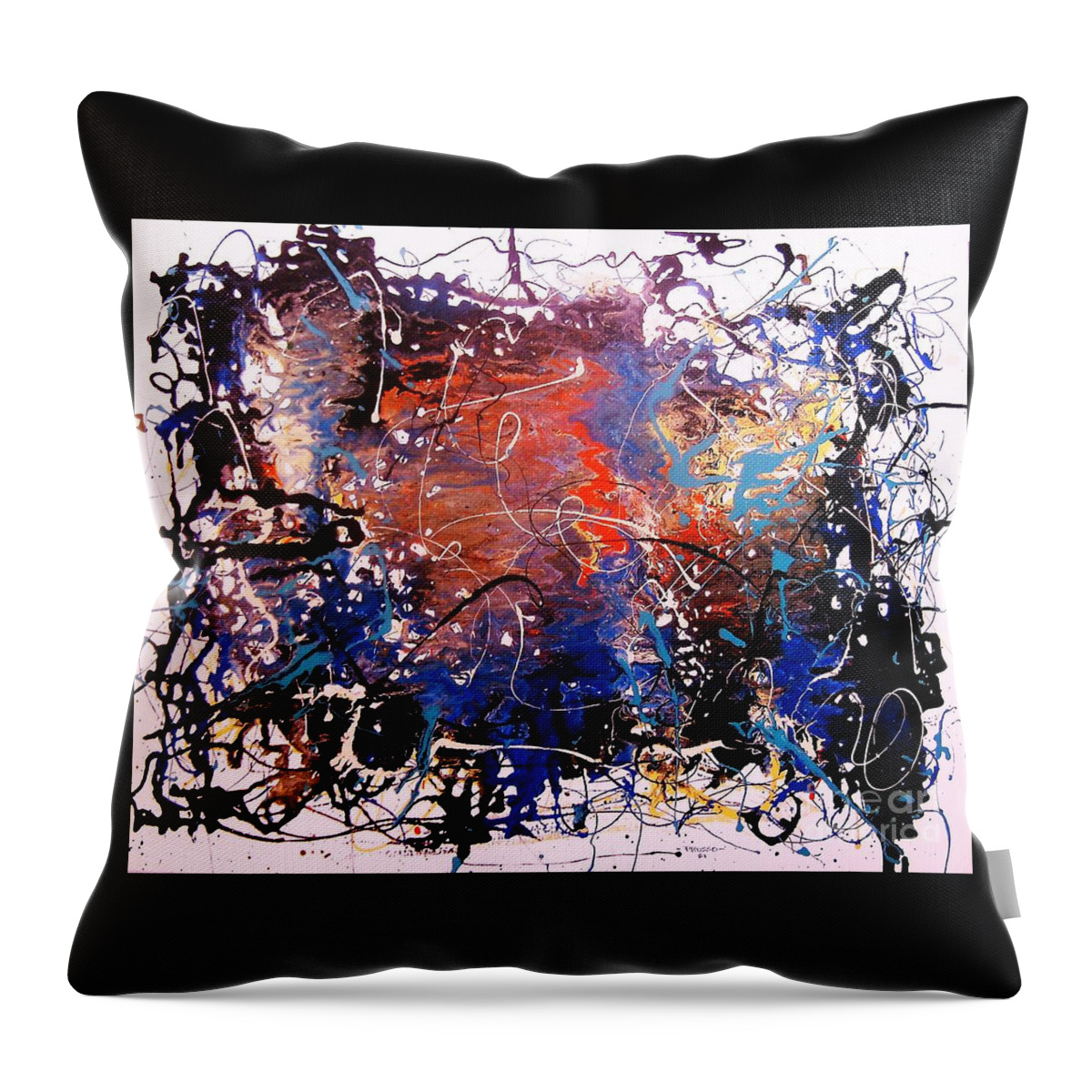 Abstract Impression Throw Pillow featuring the painting Zona esotica by Thea Recuerdo