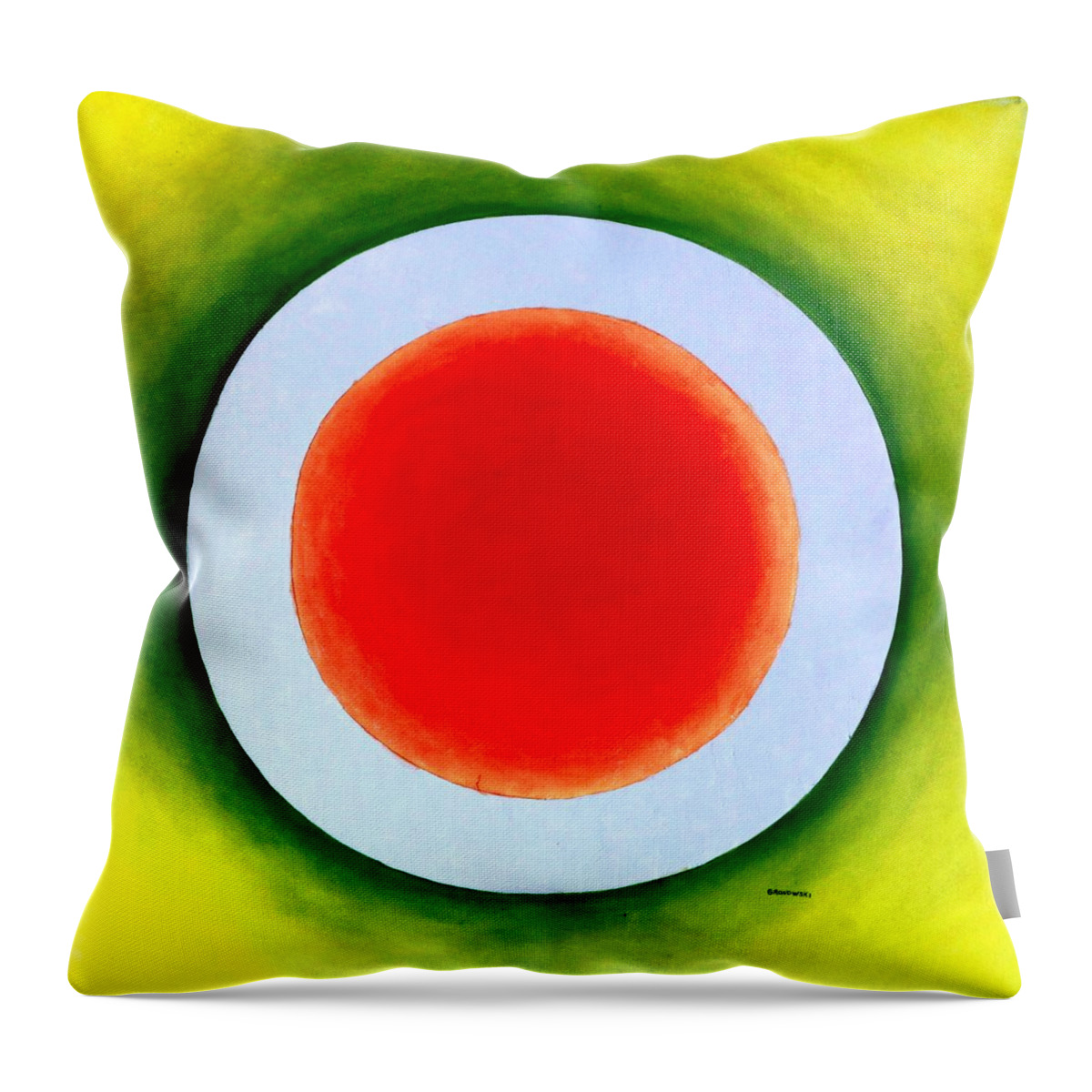 Bold Colors Throw Pillow featuring the painting Express Yourself by Thomas Gronowski