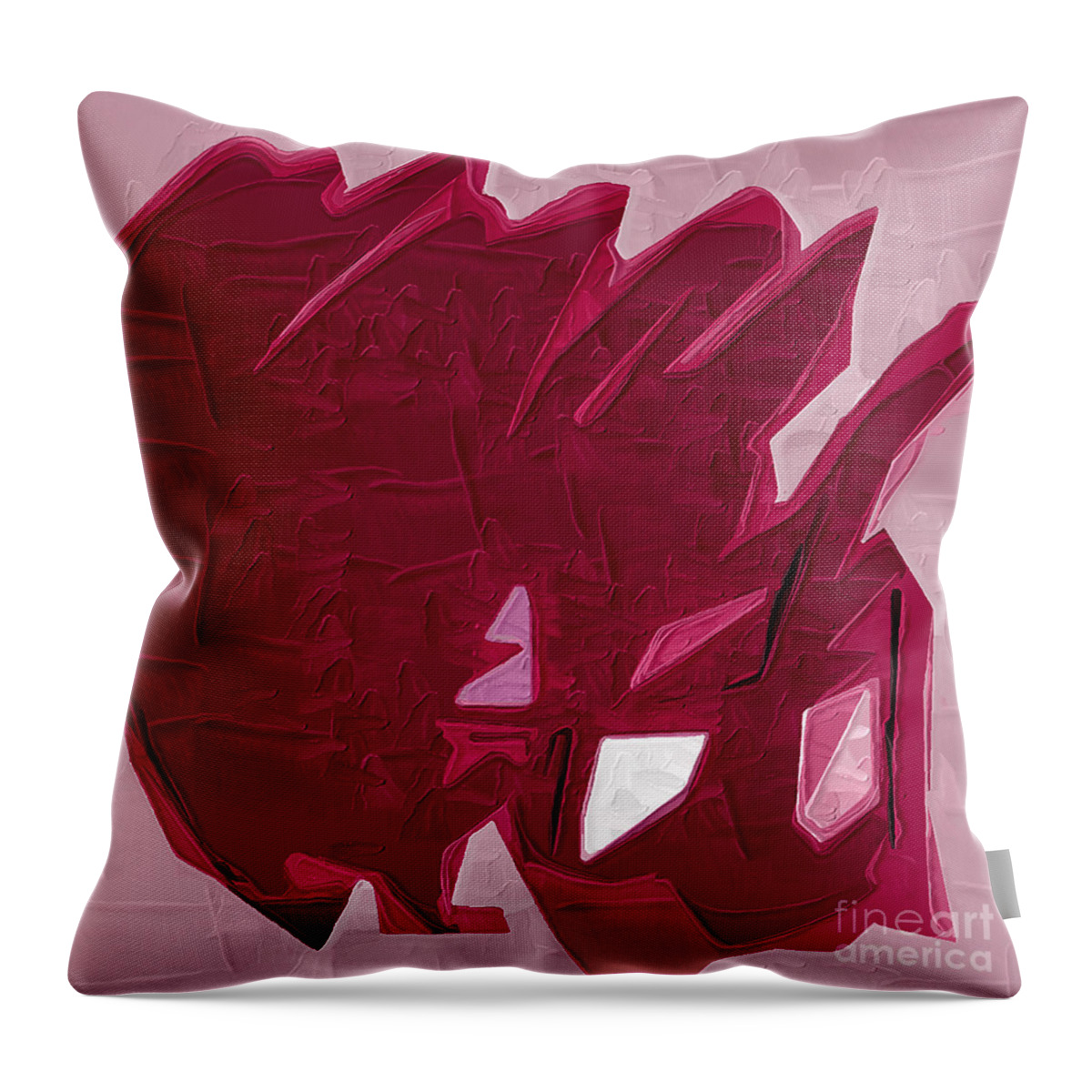 Abstract-art Throw Pillow featuring the painting Red Flame by Kirt Tisdale