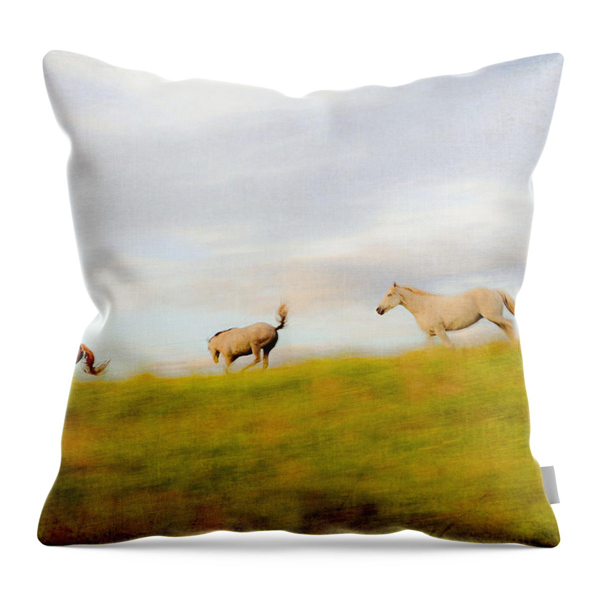 Horse Throw Pillow featuring the photograph Exuberance by Theresa Tahara