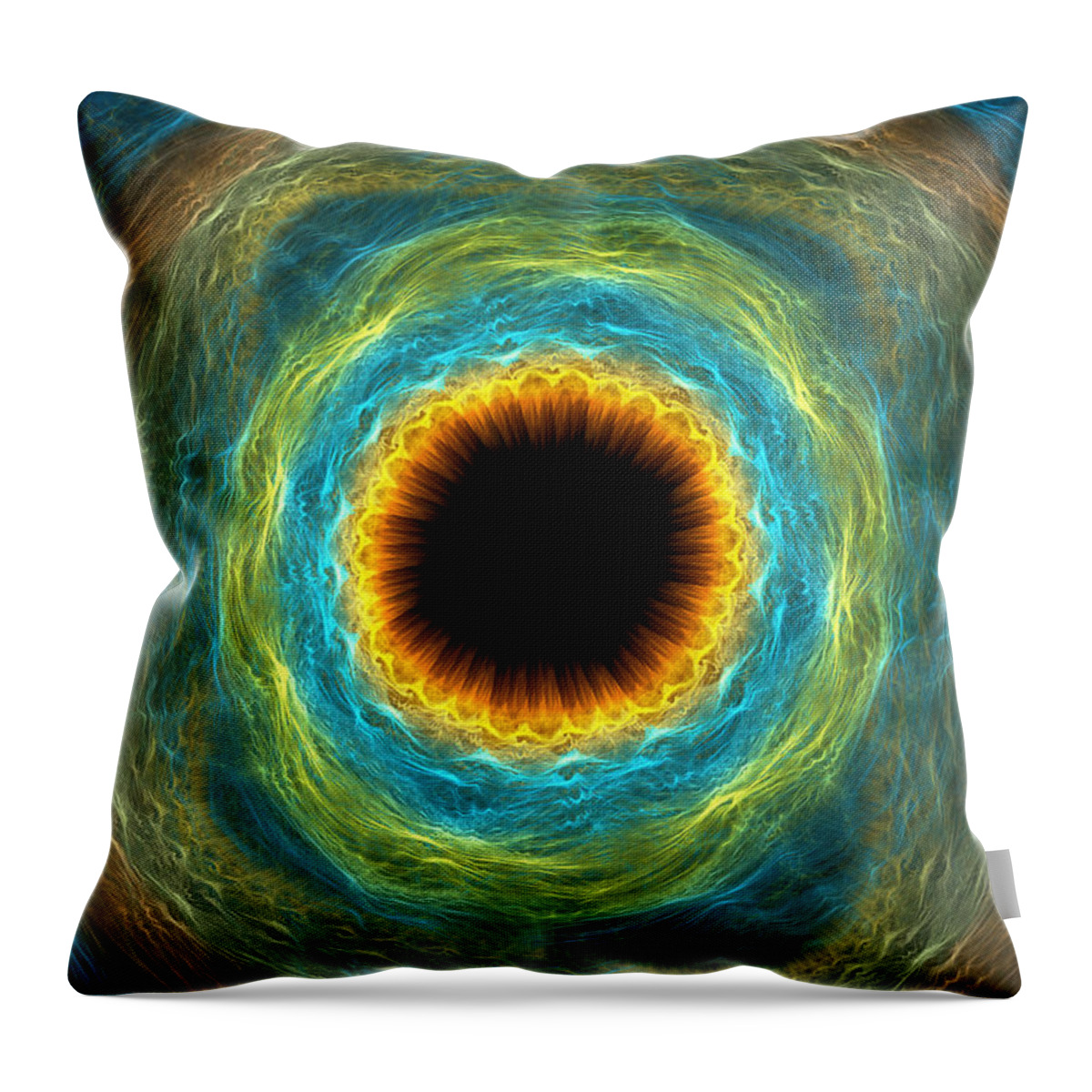 Eye Throw Pillow featuring the digital art Eye iris by Martin Capek
