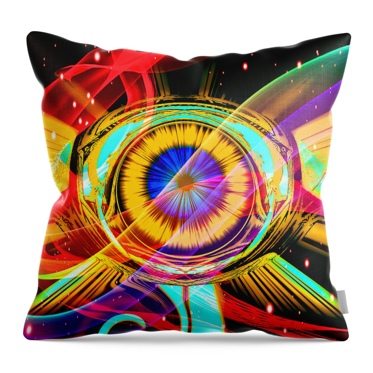Illuminate Throw Pillow featuring the digital art Eye Of Horus by Eleni Synodinou