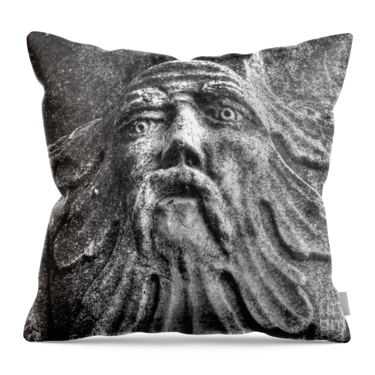 Sureal Throw Pillow featuring the pyrography Facce by Yury Bashkin