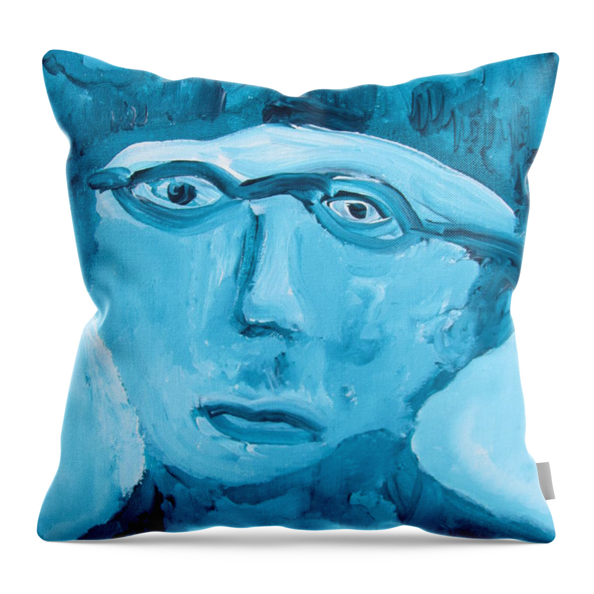 Face Throw Pillow featuring the painting Face One by Shea Holliman