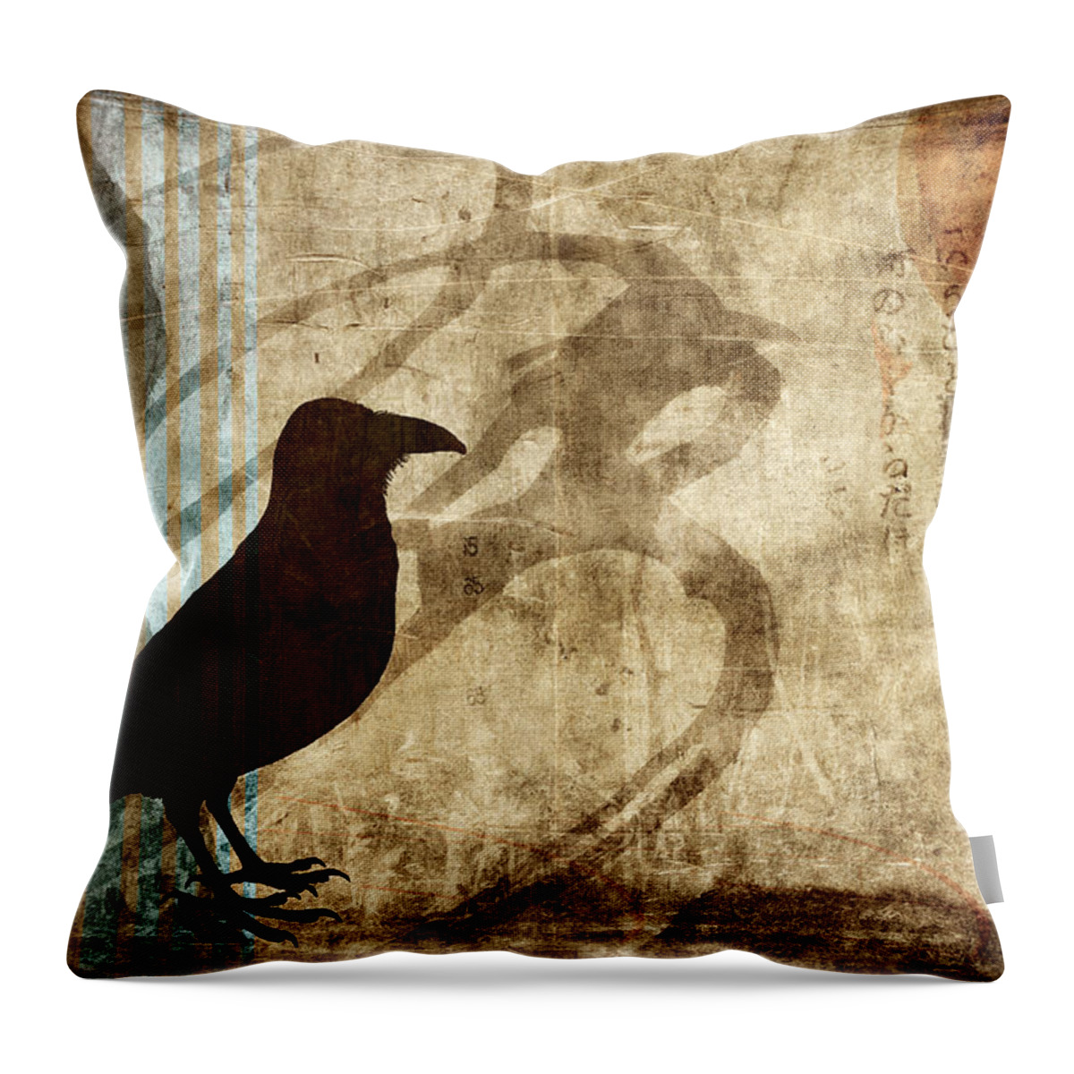 Raven Throw Pillow featuring the photograph Facing Future by Carol Leigh