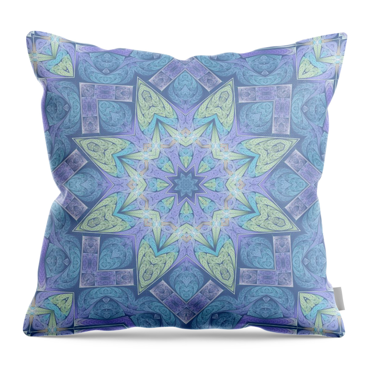 Fractal Throw Pillow featuring the digital art Faded Fractal Kaleidoscope by Lyle Hatch
