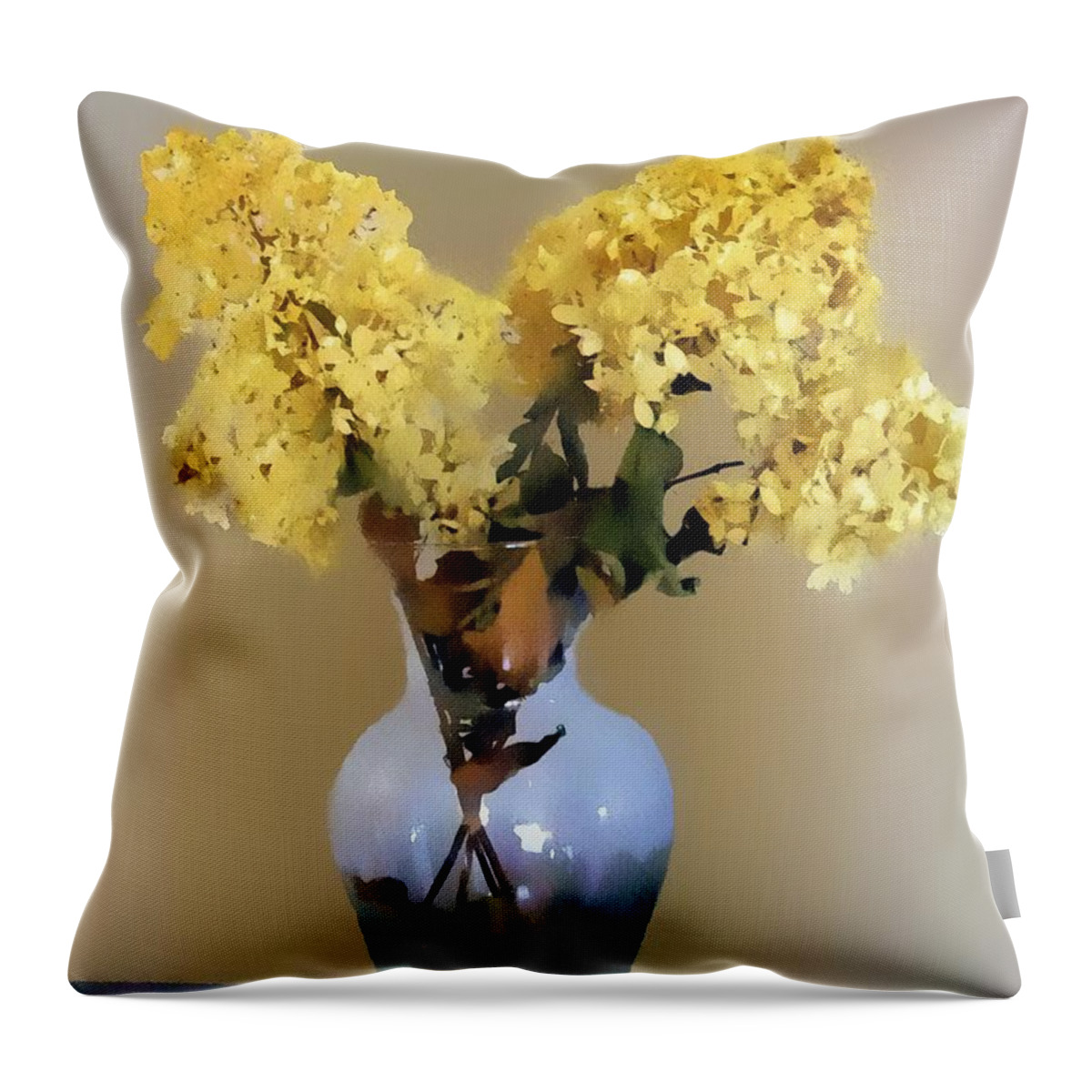 Beauty Throw Pillow featuring the painting Fading to Gold by RC DeWinter