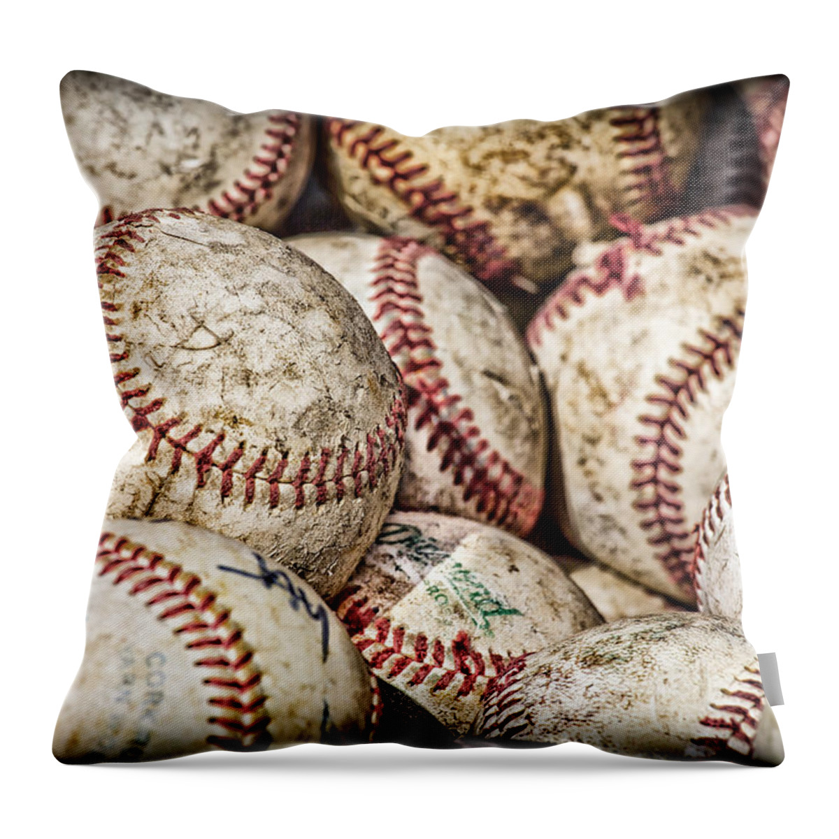 Baseballs Throw Pillow featuring the photograph Fair Balls by Caitlyn Grasso