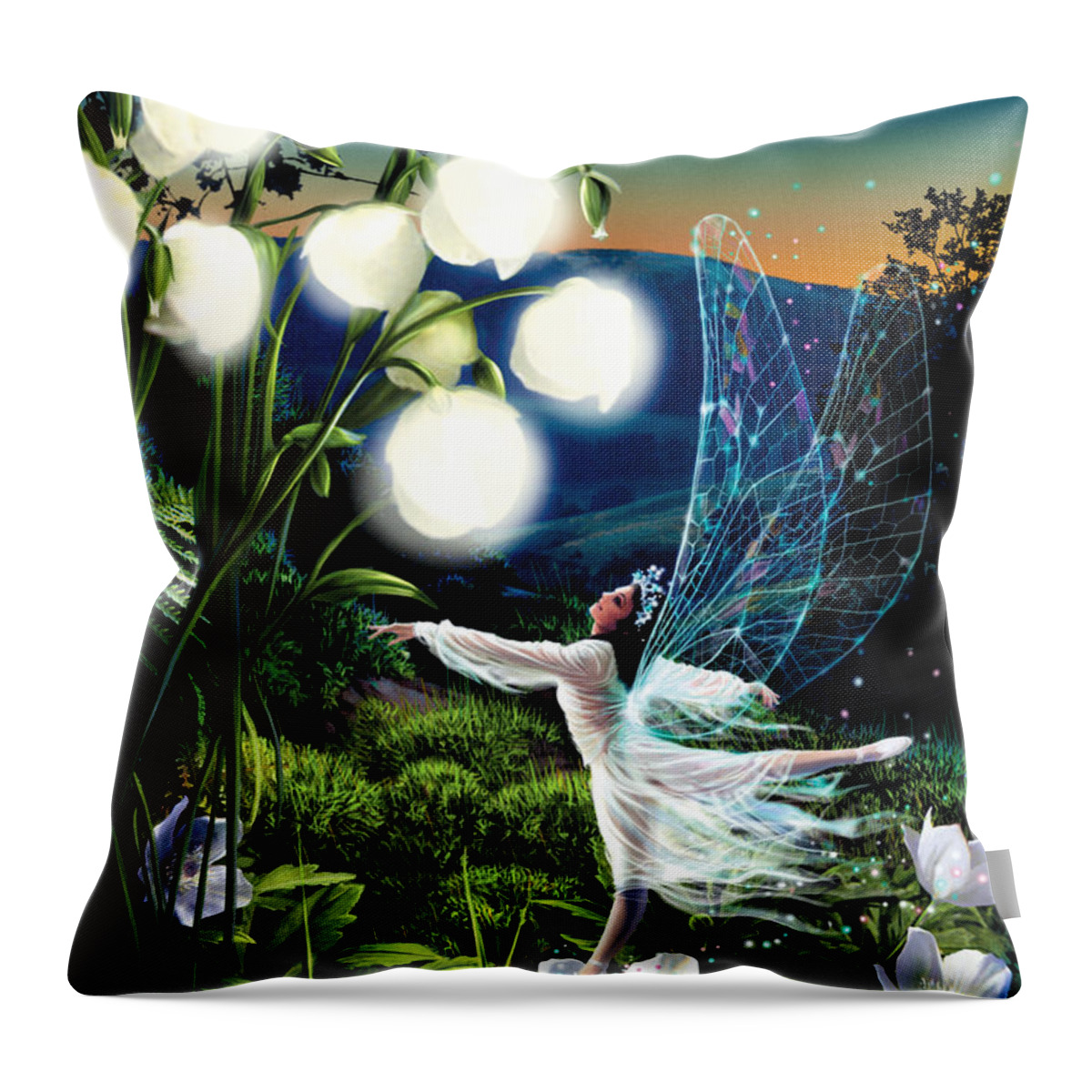 Ballerina Throw Pillow featuring the photograph Fairy Dance by MGL Meiklejohn Graphics Licensing