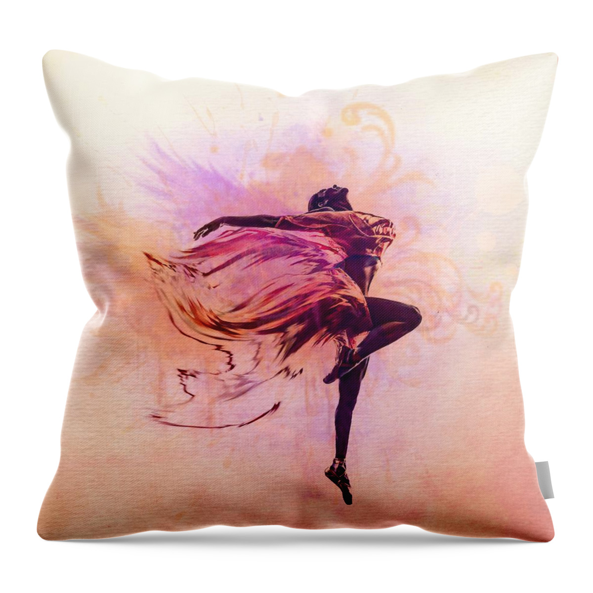 Dancer Throw Pillow featuring the digital art FAiry Dance by Lilia S