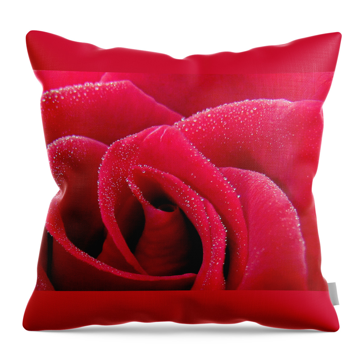 Rose Throw Pillow featuring the photograph Fairy Dust or Angel Kisses by Lori Lafargue