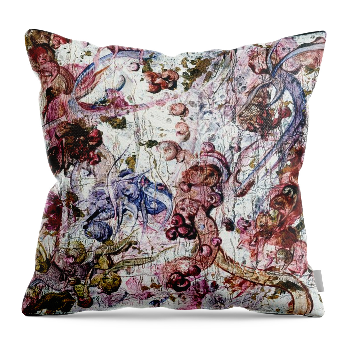 Abstract Throw Pillow featuring the painting Fairytale #18 by Christopher Schranck