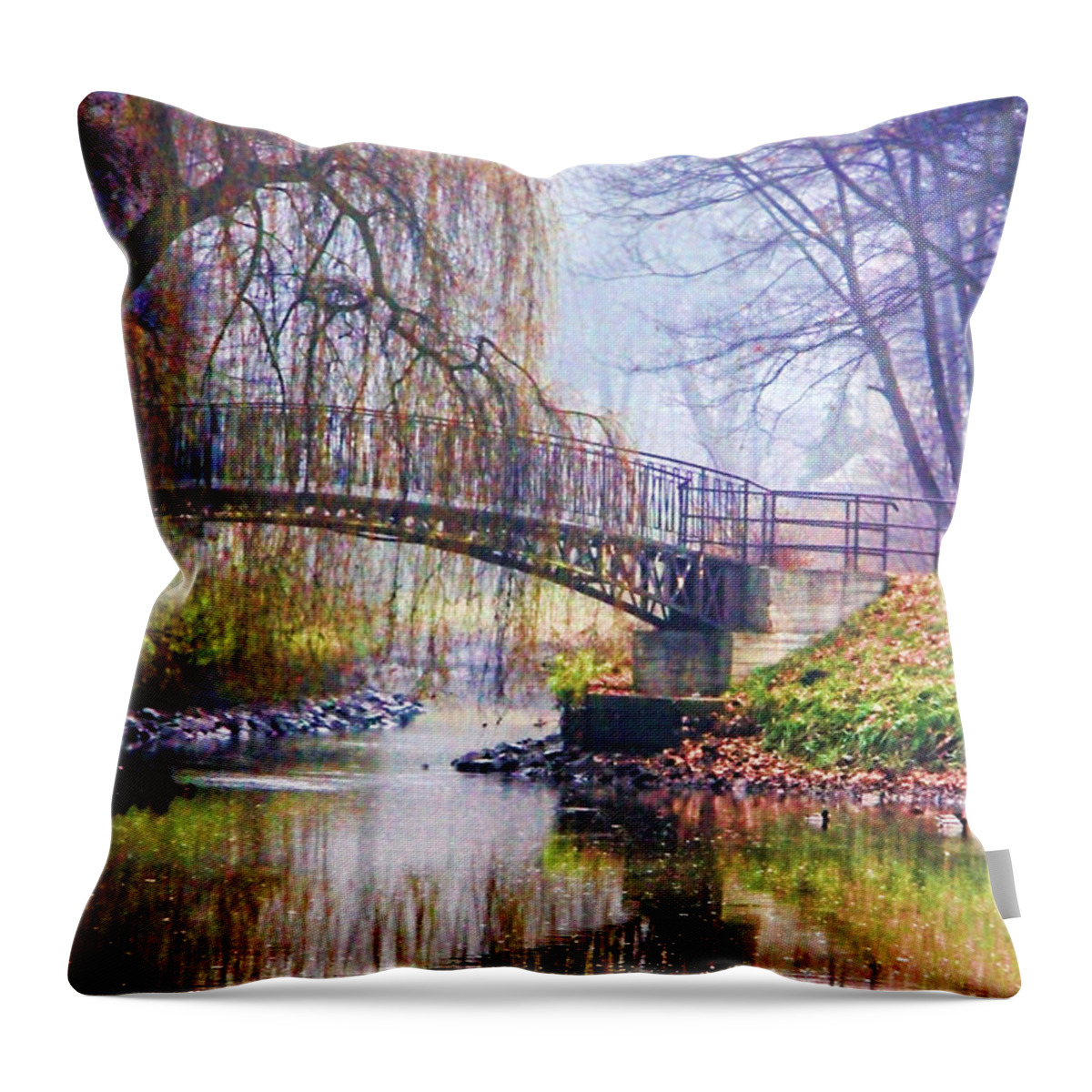 Fairytale Bridge Throw Pillow featuring the photograph Fairytale Bridge by Mariola Bitner