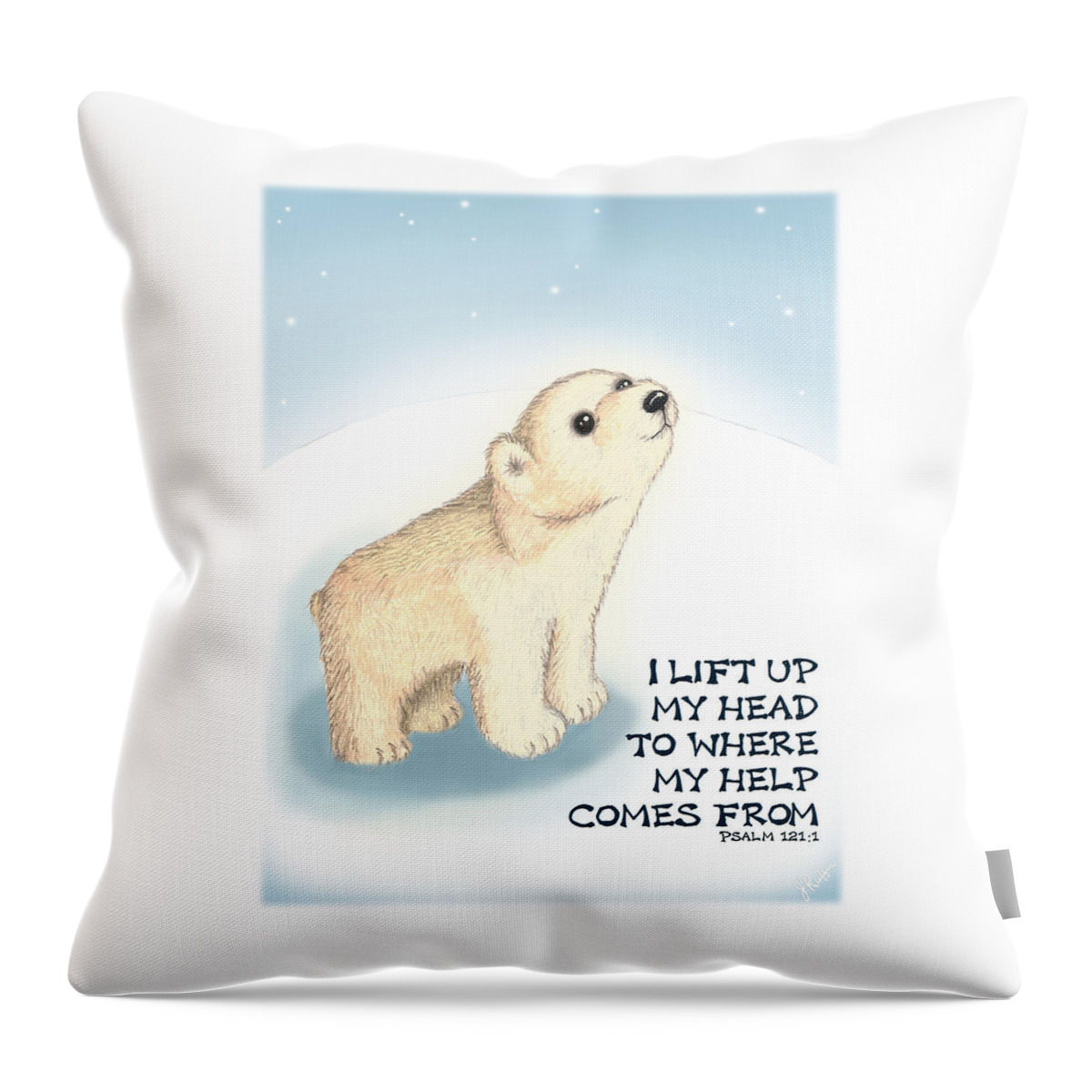 Polar Bear Throw Pillow featuring the digital art Faith by Jerry Ruffin