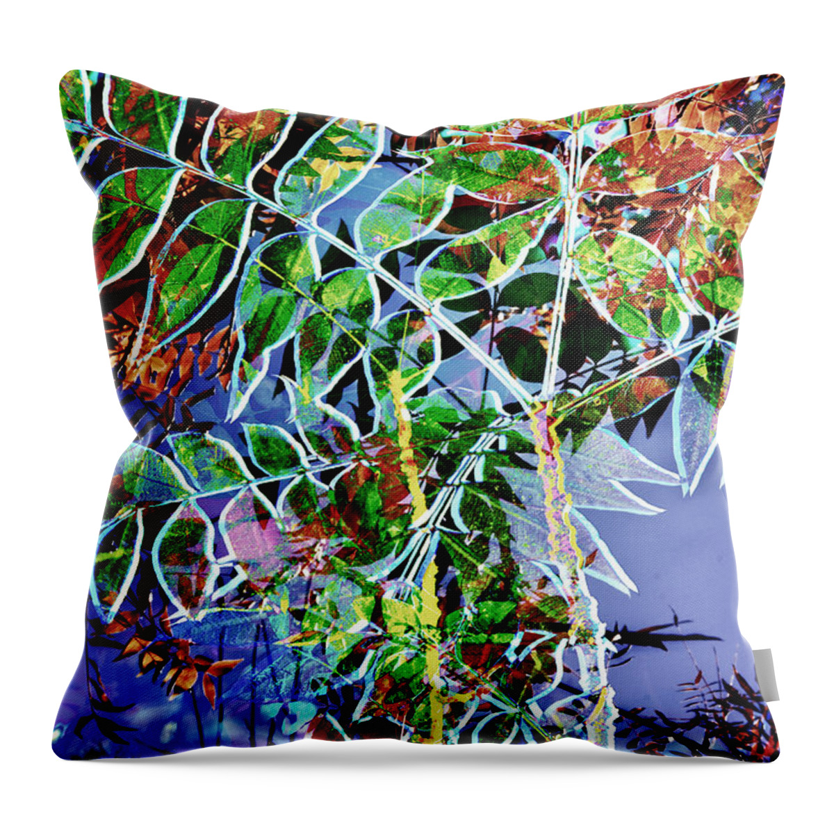 Fall Colors Throw Pillow featuring the digital art Fall Color Collage by Georgianne Giese