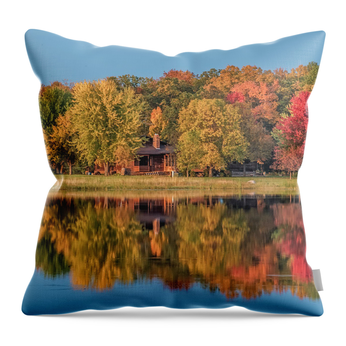 Picturesque Throw Pillow featuring the photograph Fall Colors in Cabin Country by Paul Freidlund