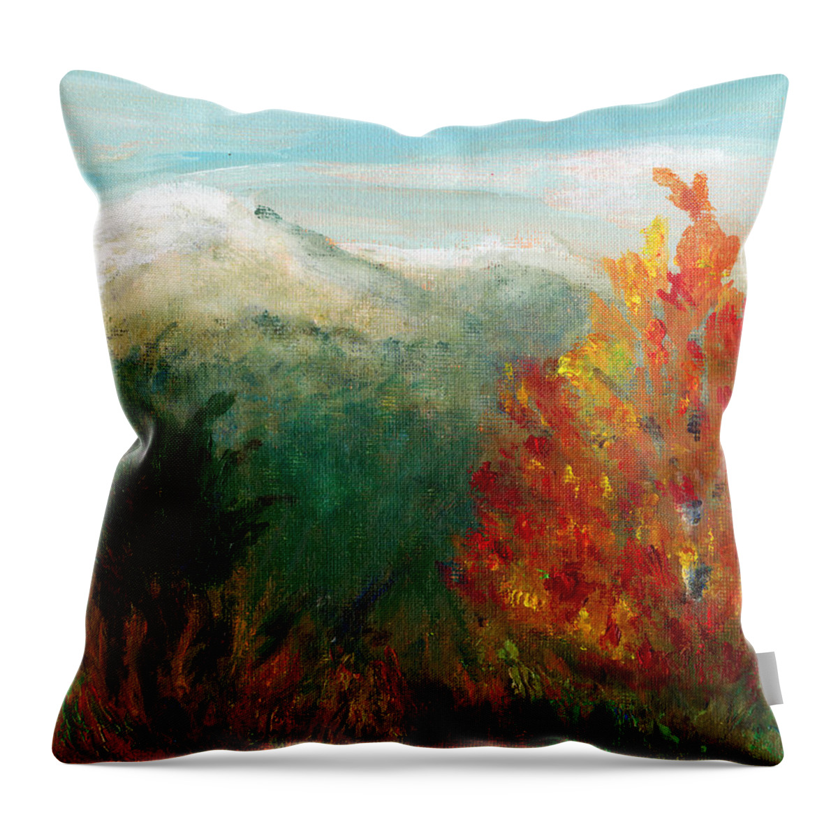 C Sitton Paintings Throw Pillow featuring the painting Fall Day Too by C Sitton