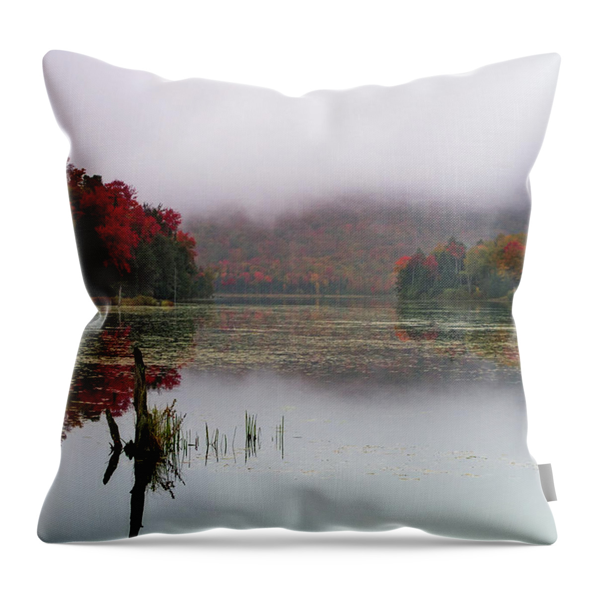 Autumn Throw Pillow featuring the photograph Fall Foliage Reflections in Northern Vermont by John Vose