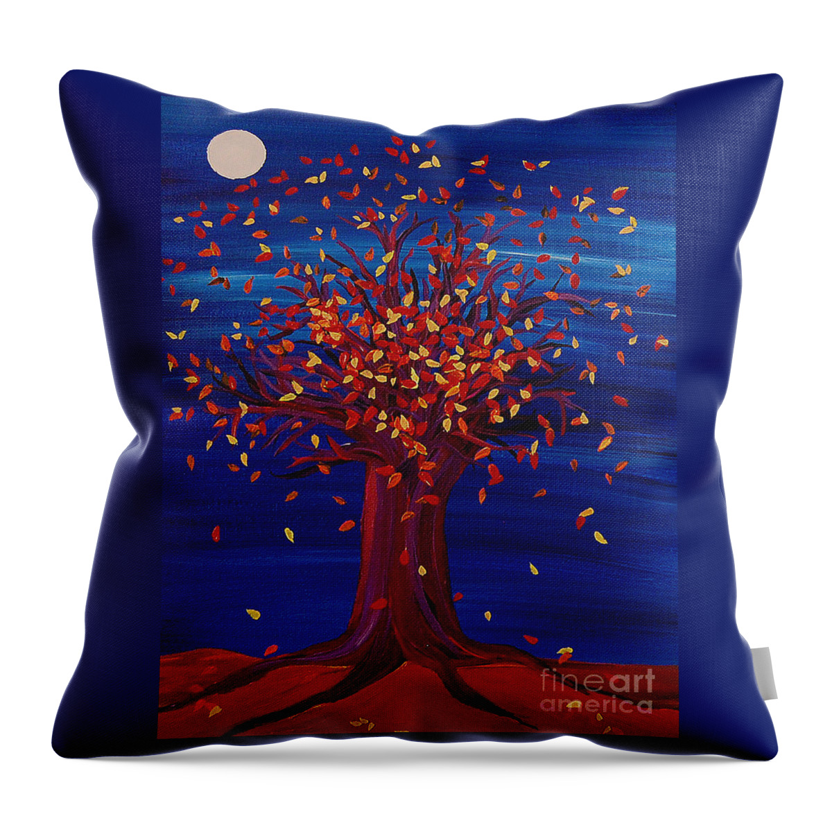 Tree Throw Pillow featuring the painting Fall Tree Fantasy by jrr by First Star Art