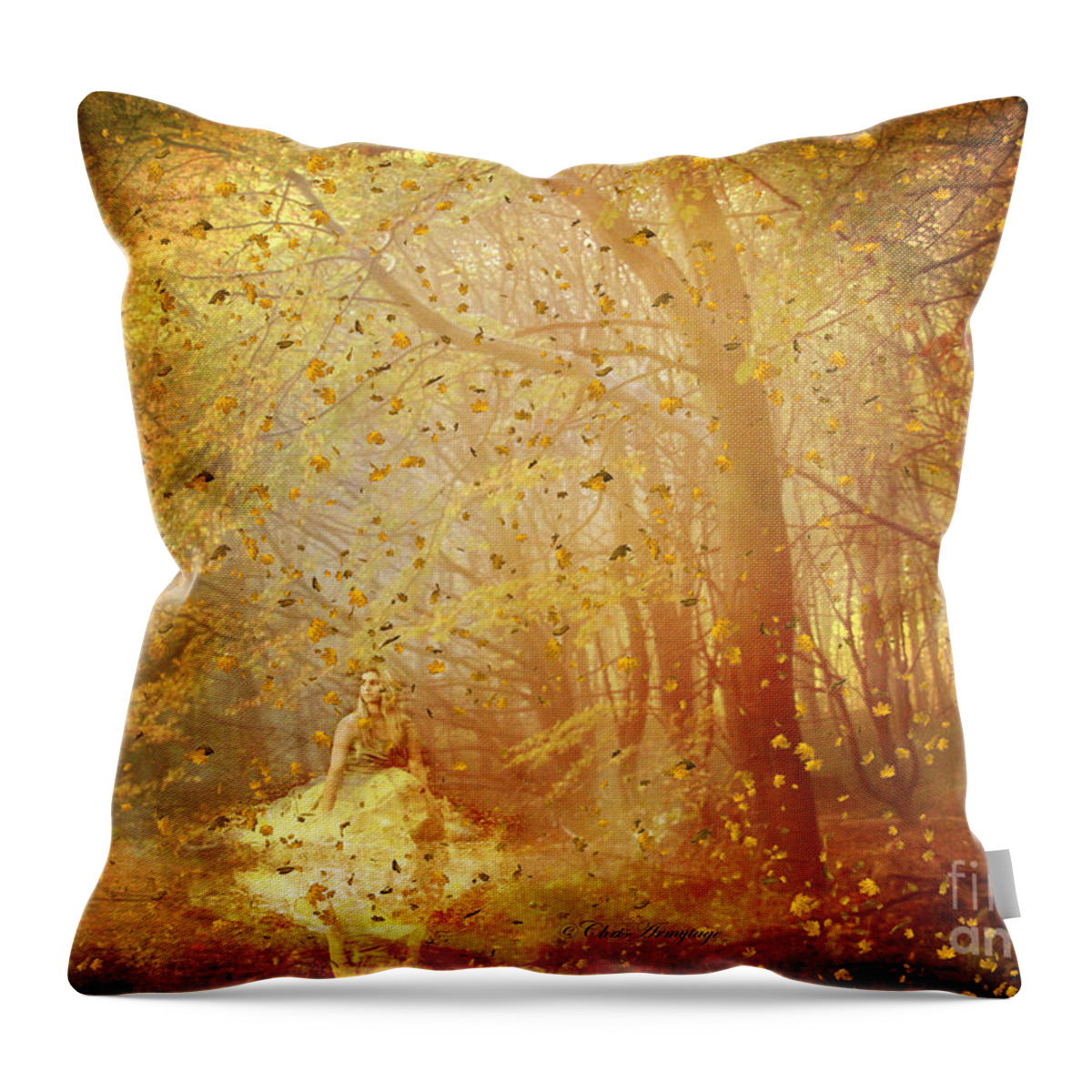 Imaginary Landscape Throw Pillow featuring the digital art Falling ... by Chris Armytage