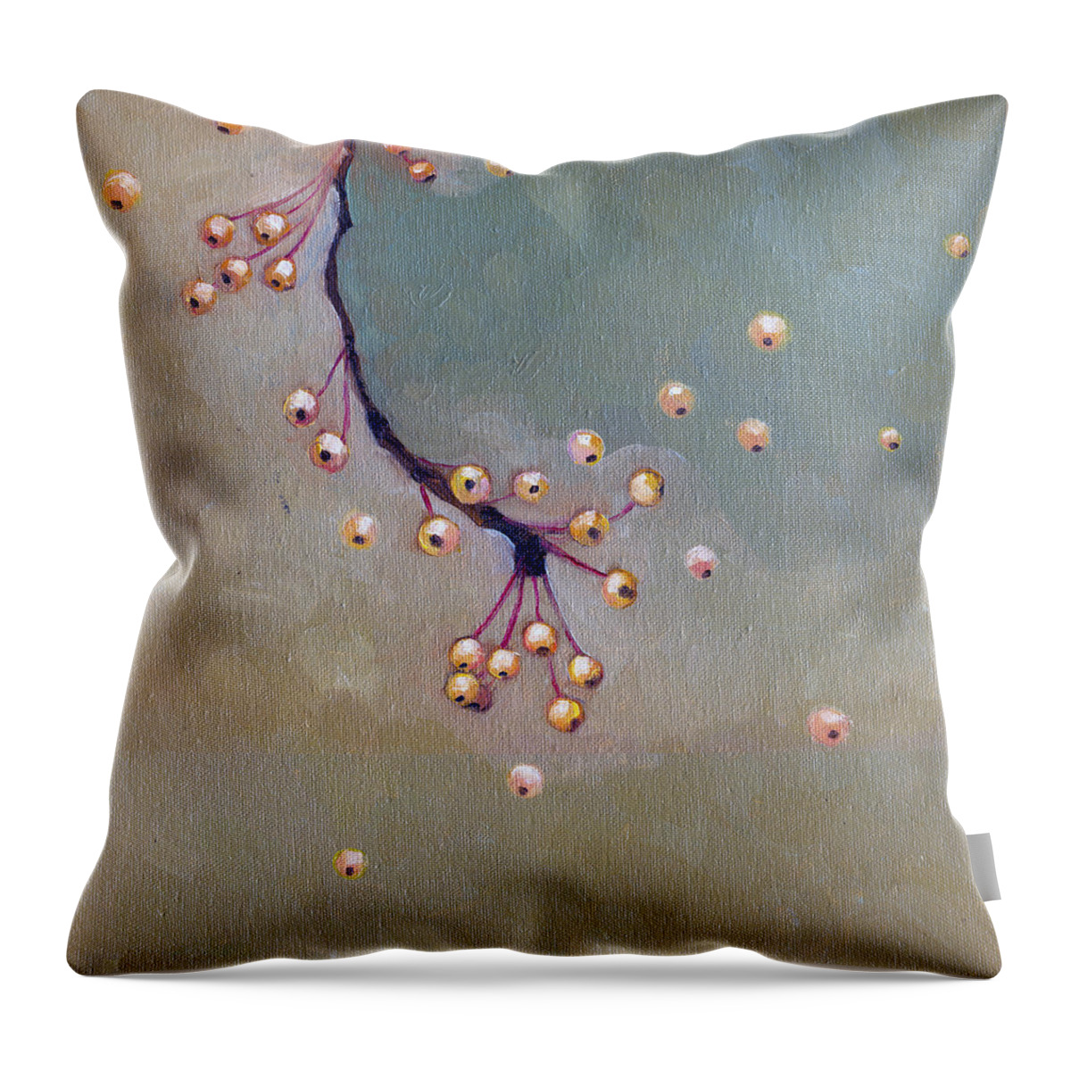 The Great Falling Away Throw Pillow featuring the painting Falling Away by Katherine Miller