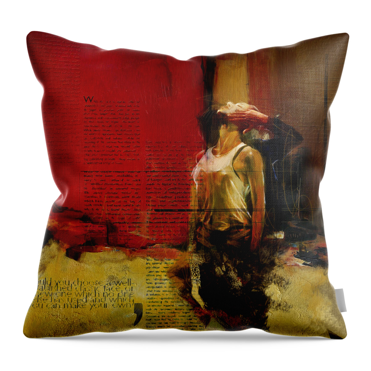Women Throw Pillow featuring the painting Falling in Love by Corporate Art Task Force