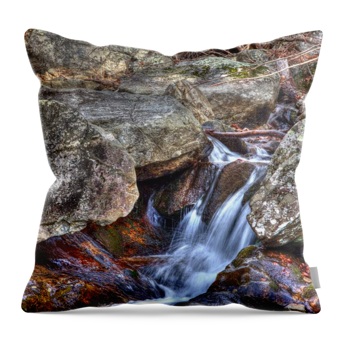 Cascade Throw Pillow featuring the photograph Fallingwater Cascades 22 by Dimitry Papkov