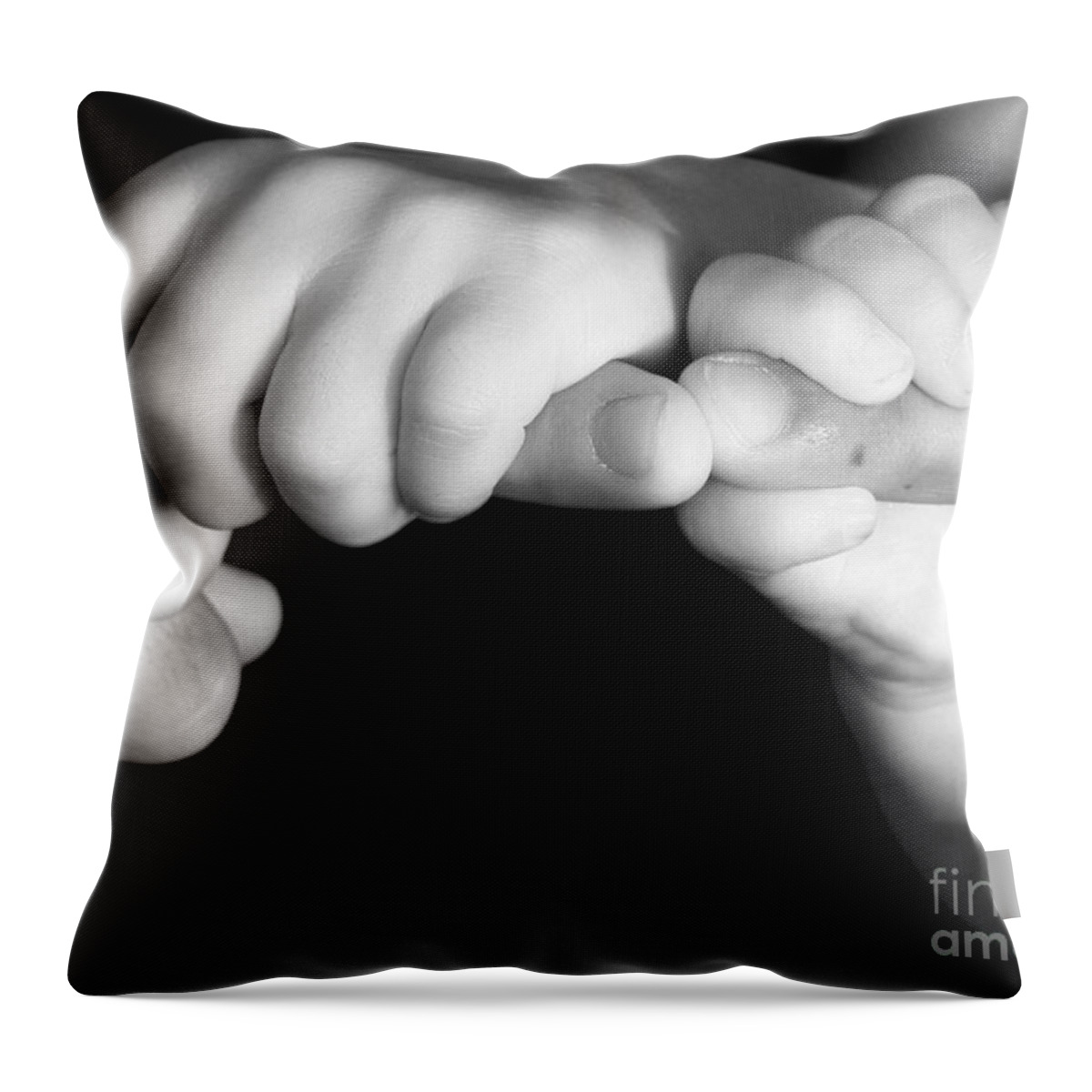 Bonding Throw Pillow featuring the photograph Family Hands by Ofer Zilberstein