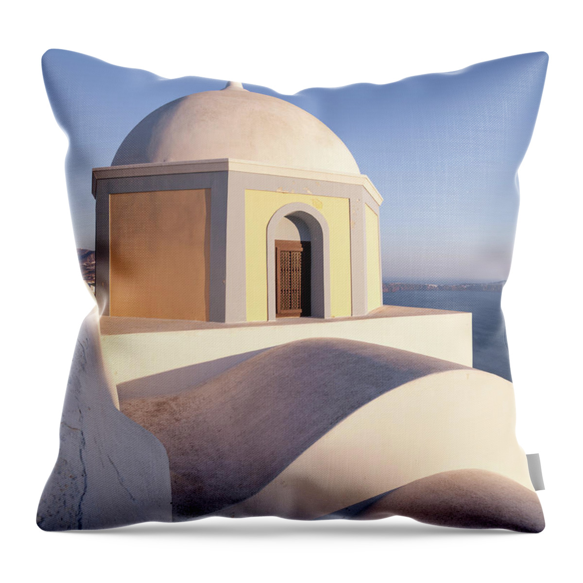 Tranquility Throw Pillow featuring the photograph Famous Orthodox Church At Sunset by Matteo Colombo