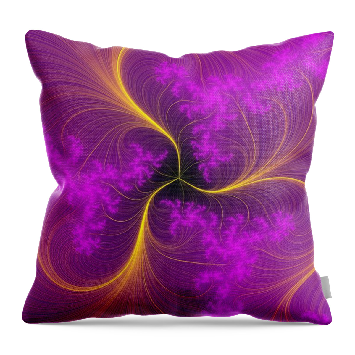 Fractal Throw Pillow featuring the digital art Fancy Feathers by Sharon Woerner