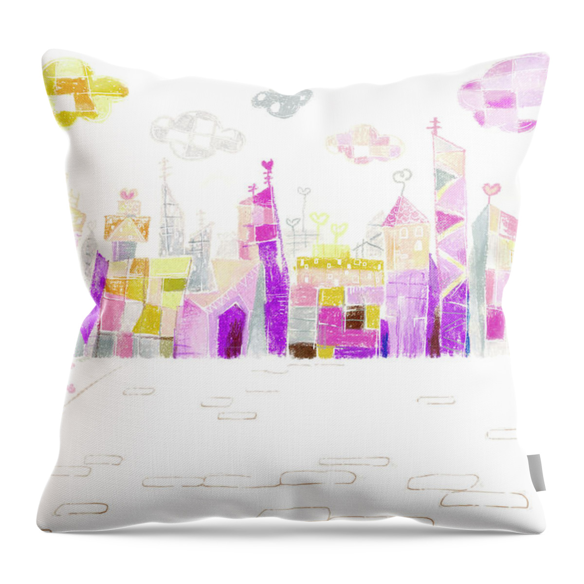Downtown District Throw Pillow featuring the digital art Fantastic Buildings by Bji/blue Jean Images