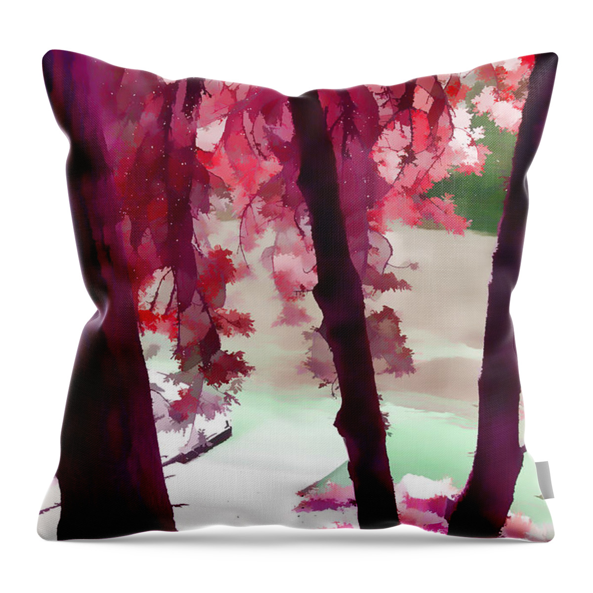 Forest Throw Pillow featuring the photograph Fantasy Forest by Bonnie Bruno