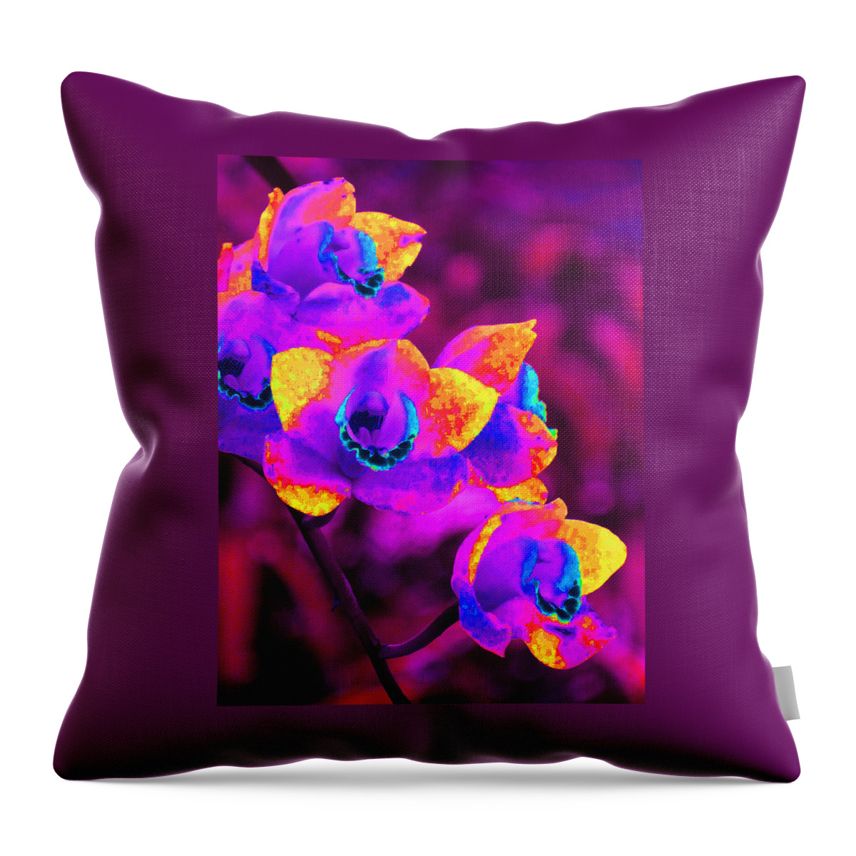 Orchid Throw Pillow featuring the photograph Fantasy Orchids by Margaret Saheed