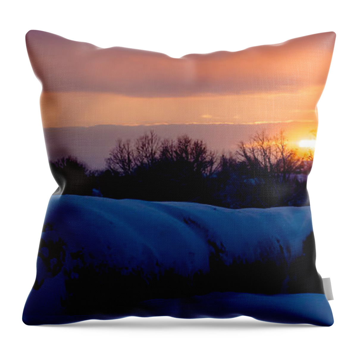 Sunset Throw Pillow featuring the photograph Farm Sunset by Holden The Moment