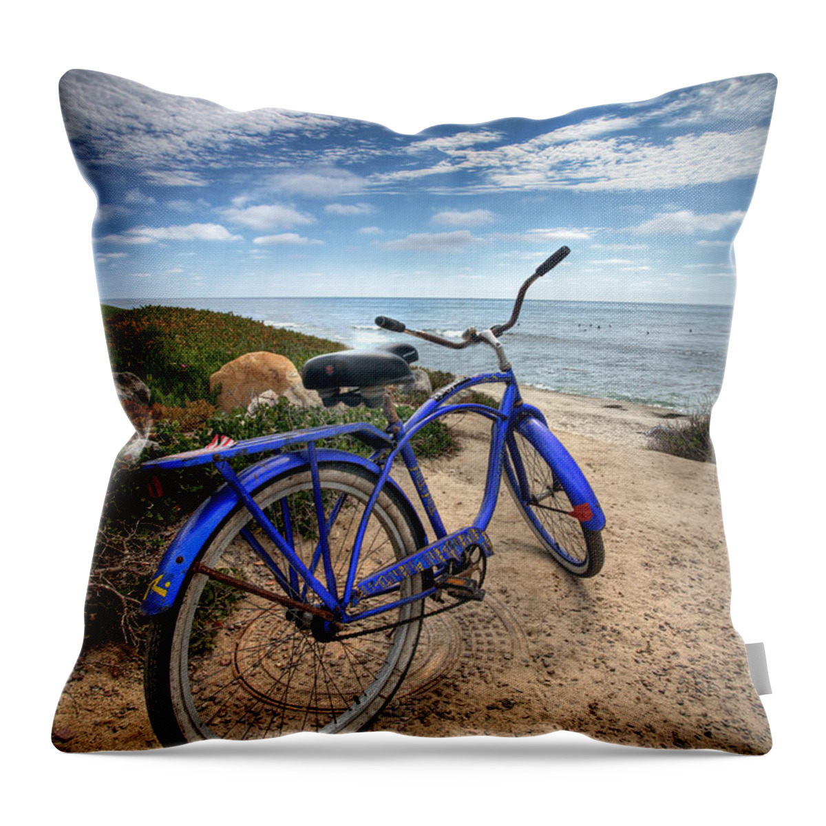 California Throw Pillow featuring the photograph Fat Tire by Peter Tellone
