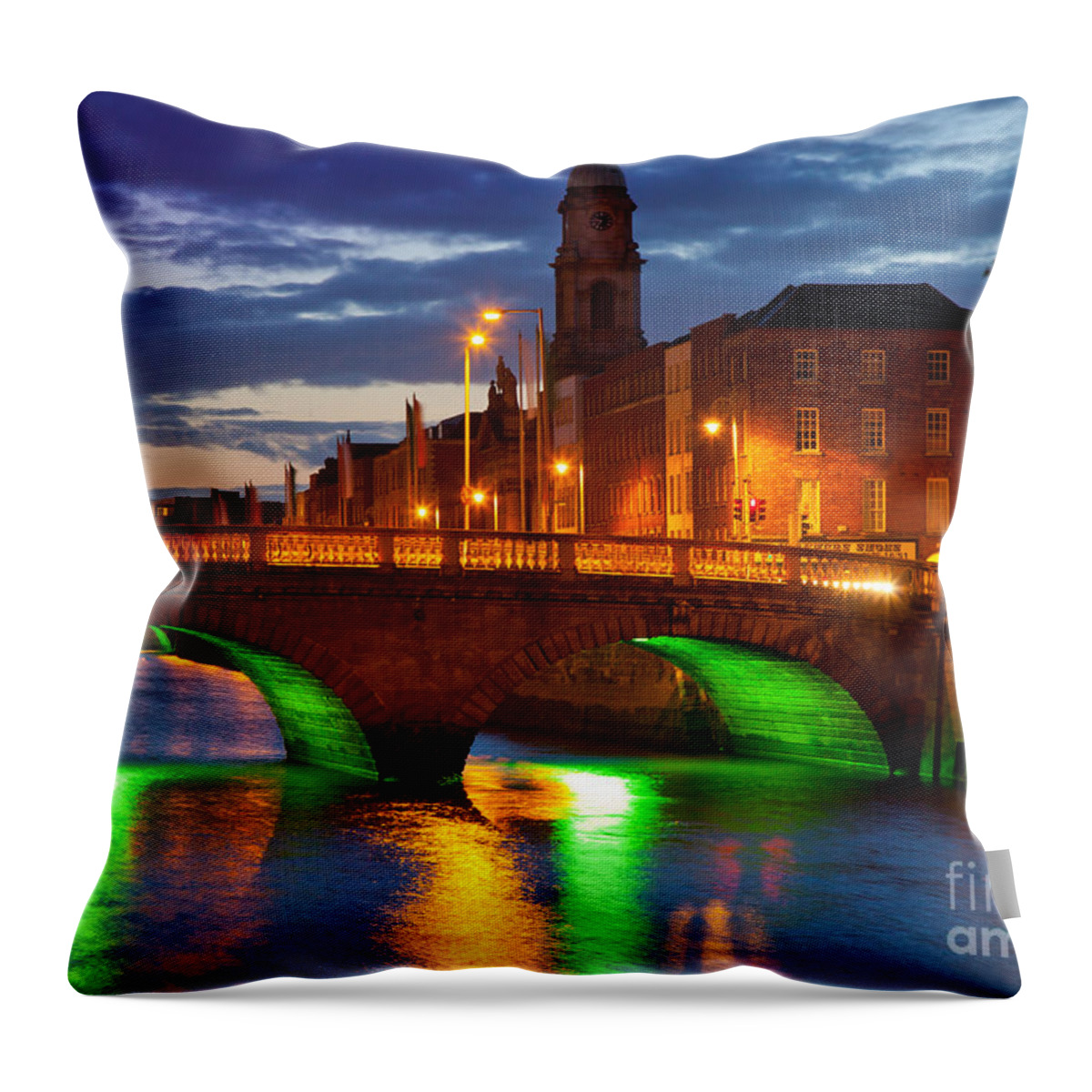 Dublin Throw Pillow featuring the photograph Father Matthew Bridge by Inge Johnsson