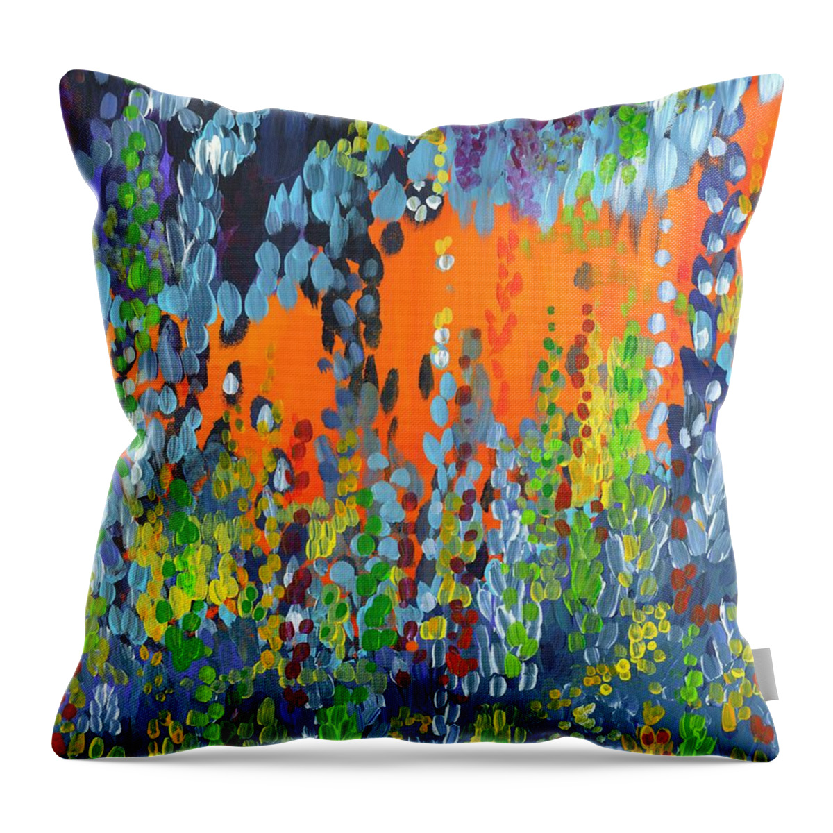 Abstract Throw Pillow featuring the painting Faux Geo by Holly Carmichael